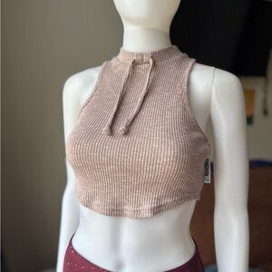 Gymshark Mock Neck Rose Beige Crop